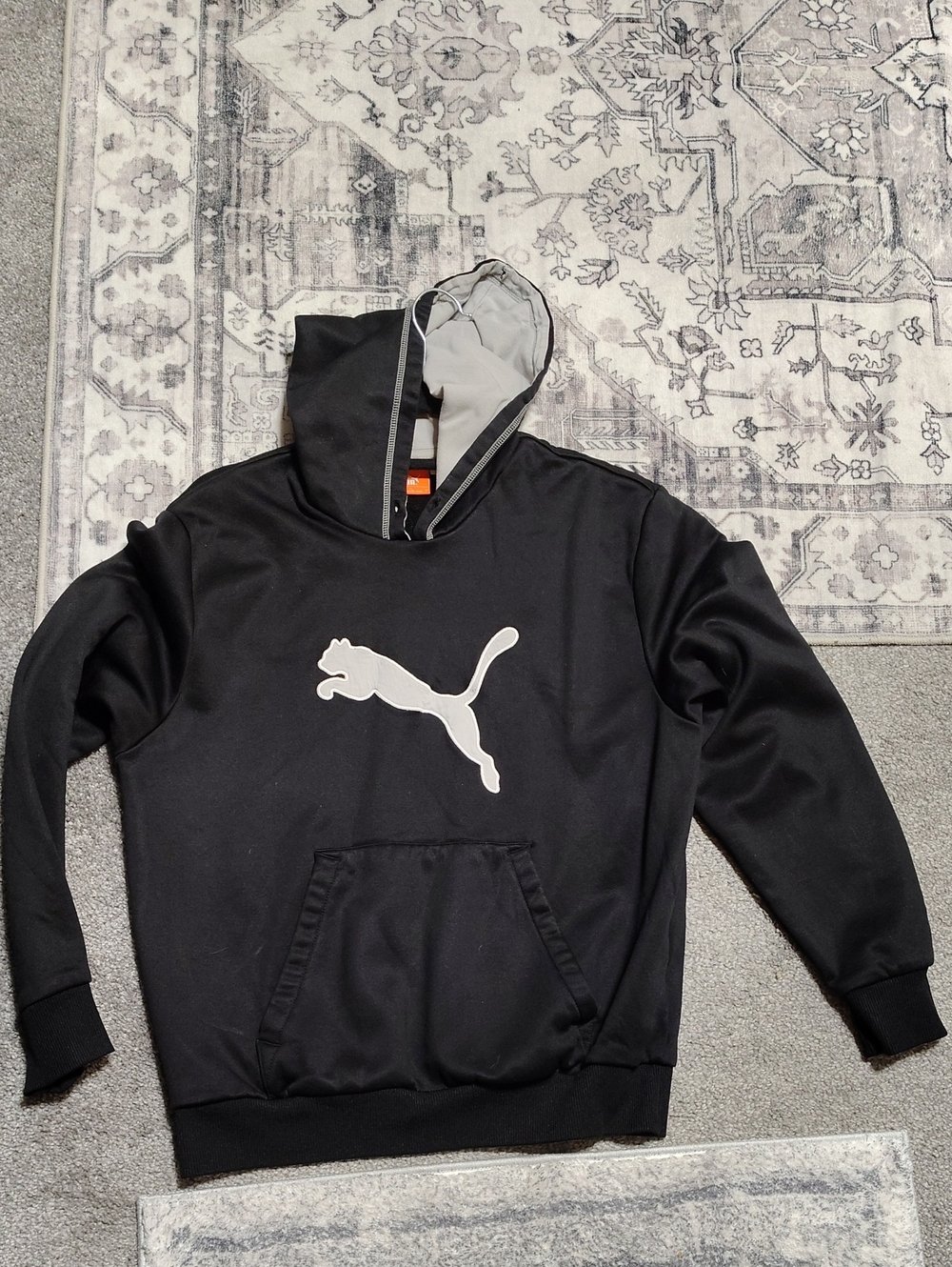 Puma Black Hoodie with White Puma Logo